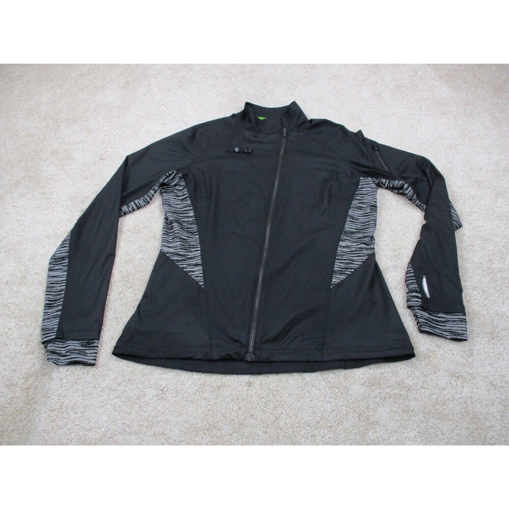 Pearl Izumi Flash Jacket Womens Large L Black Gray Cycling Biking Activewear